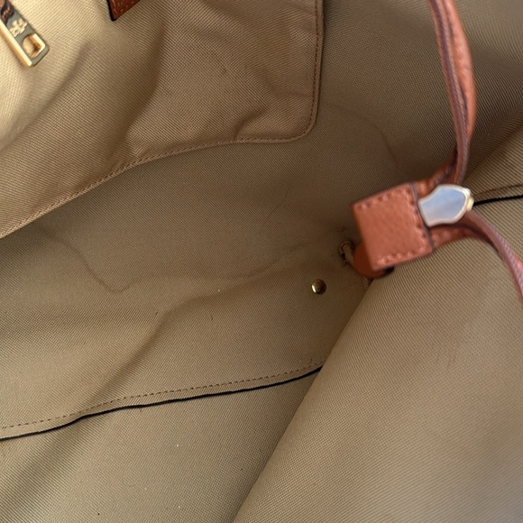 Ralph Lauren shoulder bag red brown and cream plaid with gold accessories - Picture 7 of 9